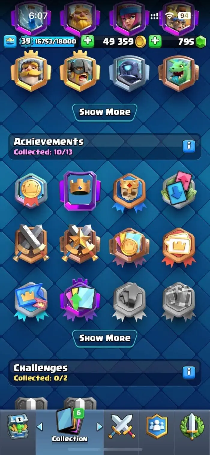 Level 39 With 7 Level 13+ Cards 6612 Trophies And 1 Tower Skins - Image 8