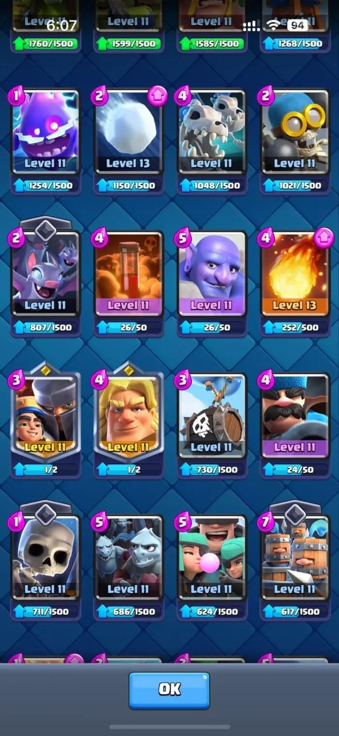 Level 39 With 7 Level 13+ Cards 6612 Trophies And 1 Tower Skins - Image 3