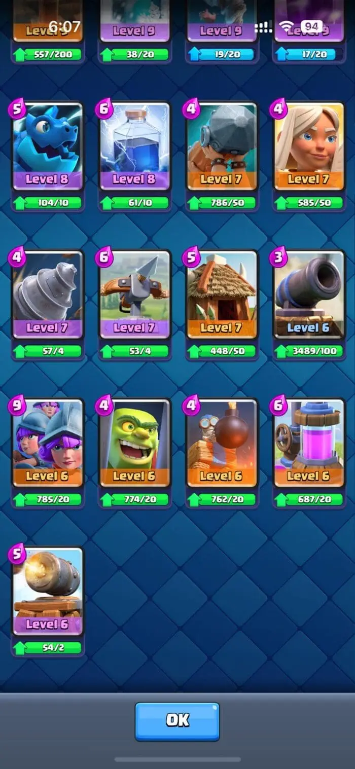 Level 39 With 7 Level 13+ Cards 6612 Trophies And 1 Tower Skins - Image 6