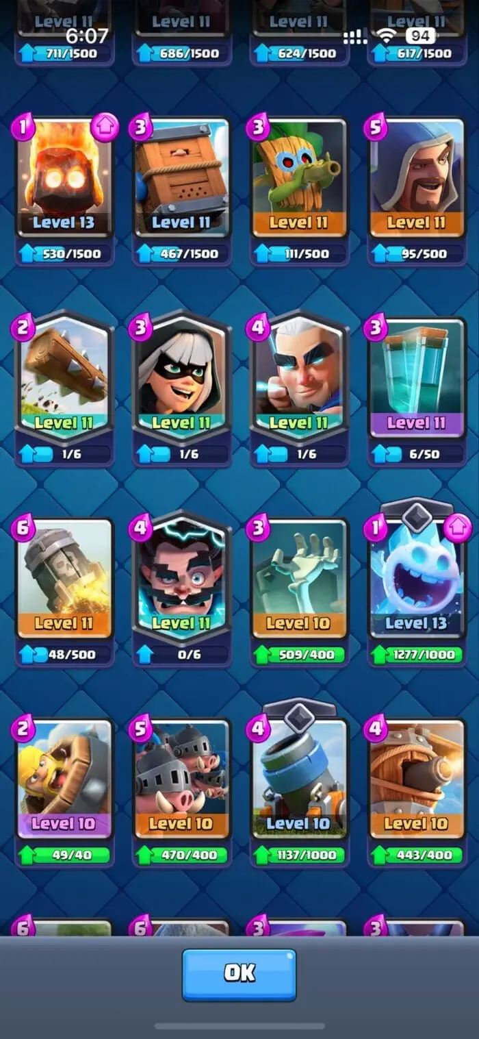 Level 39 With 7 Level 13+ Cards 6612 Trophies And 1 Tower Skins - Image 5