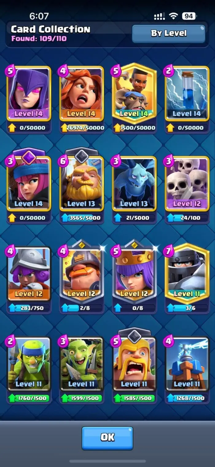 Level 39 With 7 Level 13+ Cards 6612 Trophies And 1 Tower Skins - Image 9